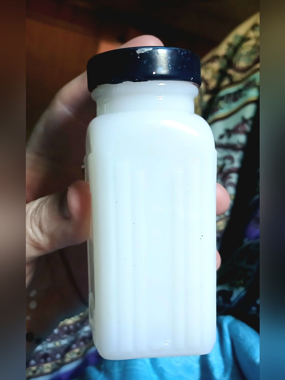 Vintage Art Deco Milk Glass Spice Jar
